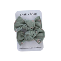 Sage Floral  Ribbed Mini Knots