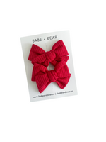 Red Ribbed Bow