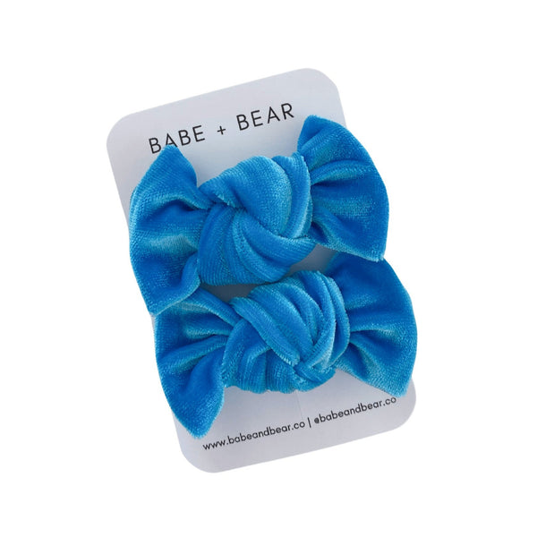 Bright Blue Velvet Mini Knots